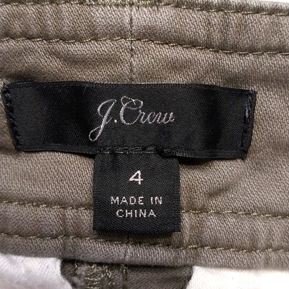 J.Crew Women's Size 4 Cropped Cargo Utility Pants‎ Olive Green Multi Pocketed - Picture 2 of 14